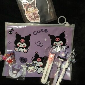 Adorable sanrio kuromi  Accessory Bag Set